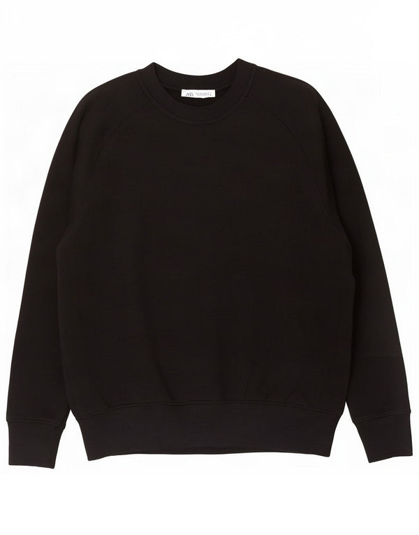 Übergroßer Sweatshirt-Pullover für Damen von Zara, Gr. 10, Größe S, Schwarz, Baumwolle