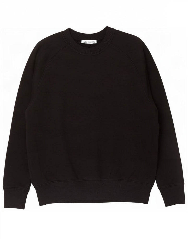 Übergroßer Sweatshirt-Pullover für Damen von Zara, Gr. 10, Größe S, Schwarz, Baumwolle