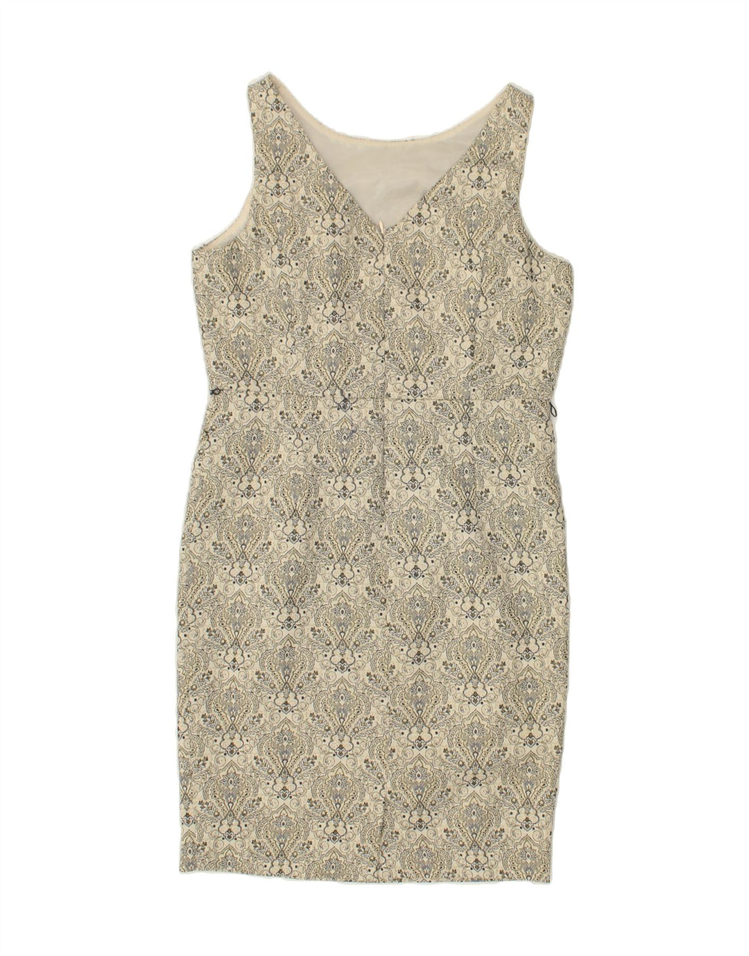 MONSOON Womens Sleeveless Sheath Dress UK 14 Medium Grey Floral Polyester Vintage Monsoon and Second-Hand Monsoon from Messina Hembry 