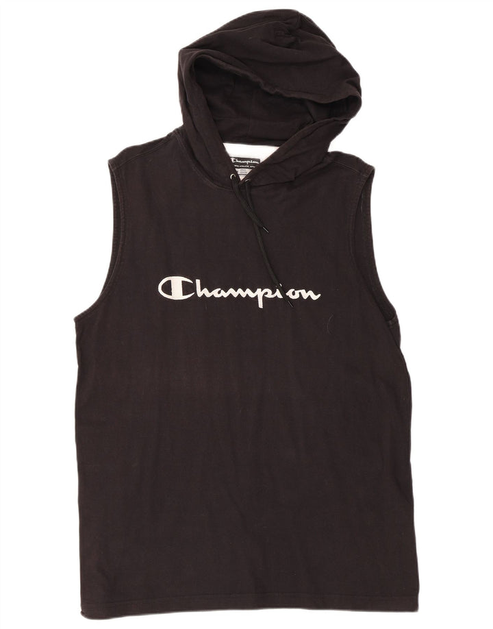 Champion Herren-Weste mit Kapuze und Grafik, XL, schwarze Baumwolle