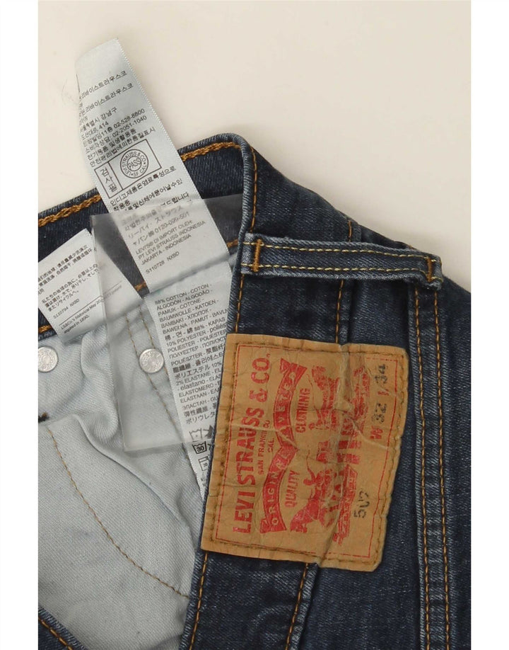 Levi's Damen 502 Tapered Jeans W32 L30 Marineblau Baumwolle