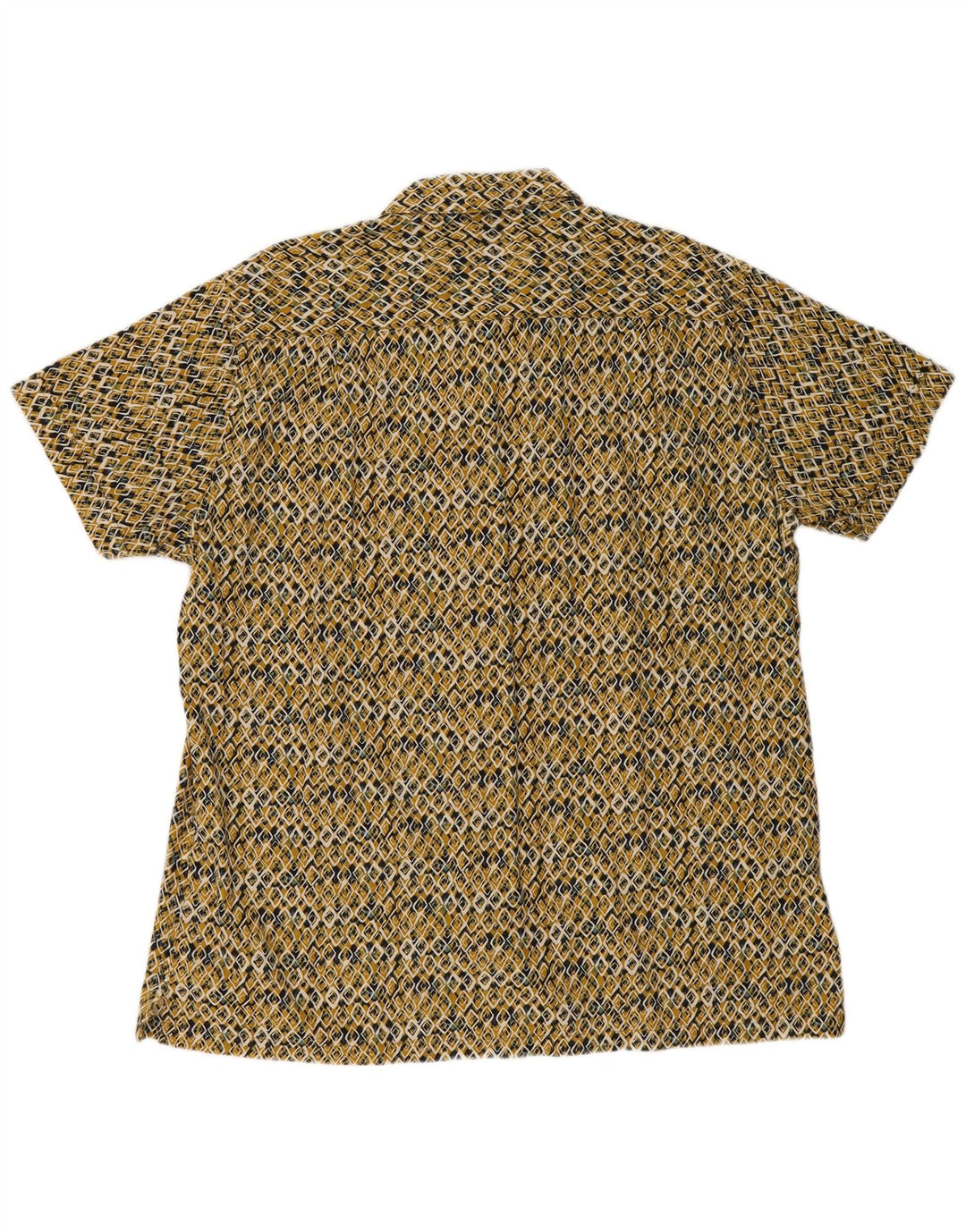 Springfield Herren Kurzarm-Hemd mit individueller Passform, 2XL, gelb, geometrisch
