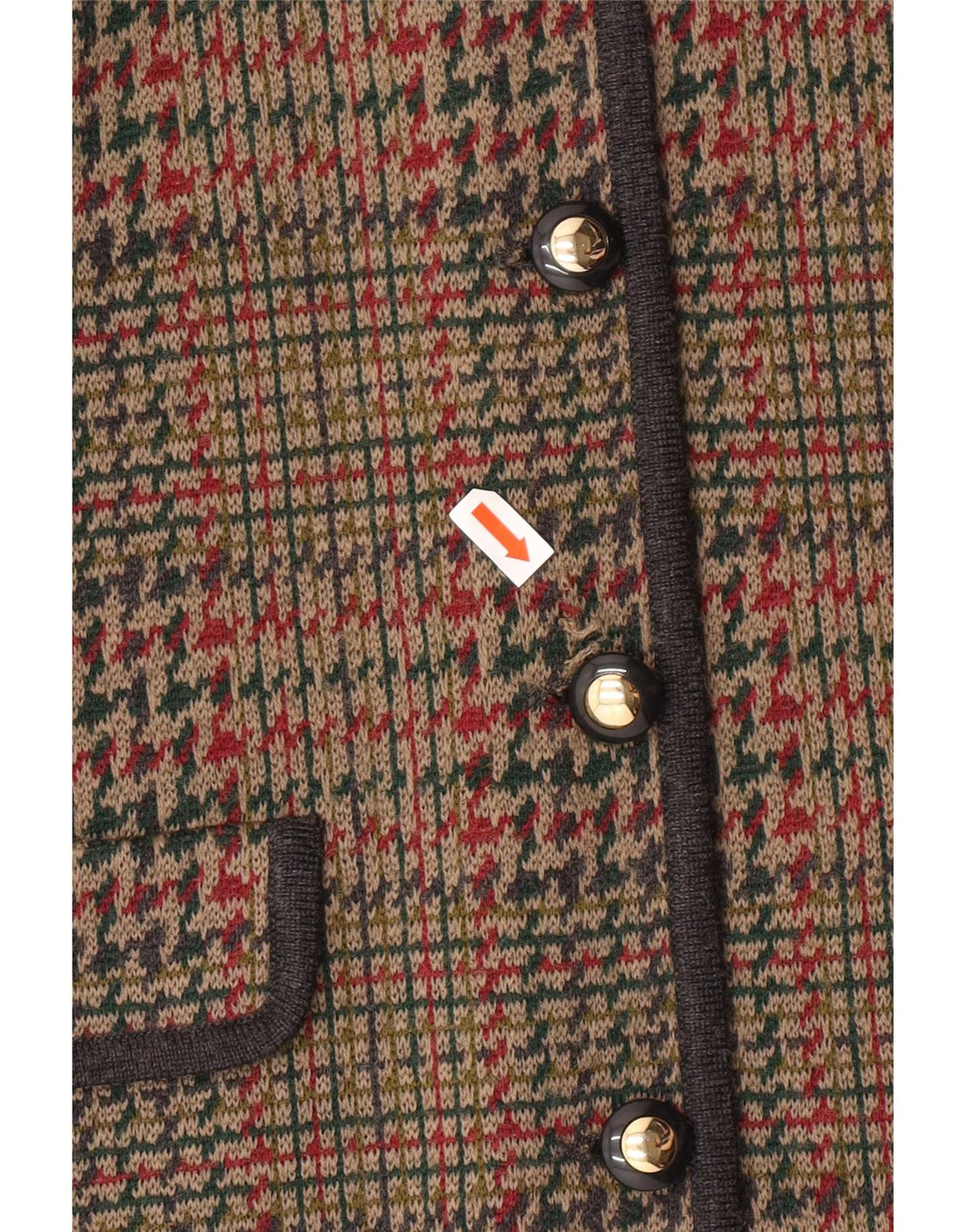 STIZZOLI Damen 6-Knopf-Strickblazer IT 48 XL Brauner Hahnentritt