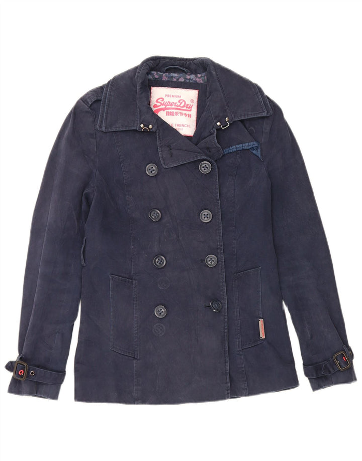 Superdry Damen Pea Coat UK 6 XS Marineblau Baumwolle