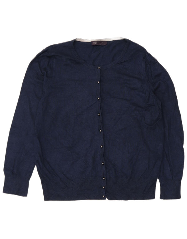 Marks & Spencer Damen Strickjacke UK 18 XL Marineblaue Viskose