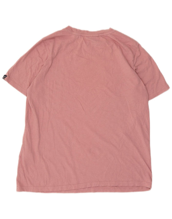 Superdry Womens Graphic T-Shirt Top UK 12 Medium  Pink Cotton