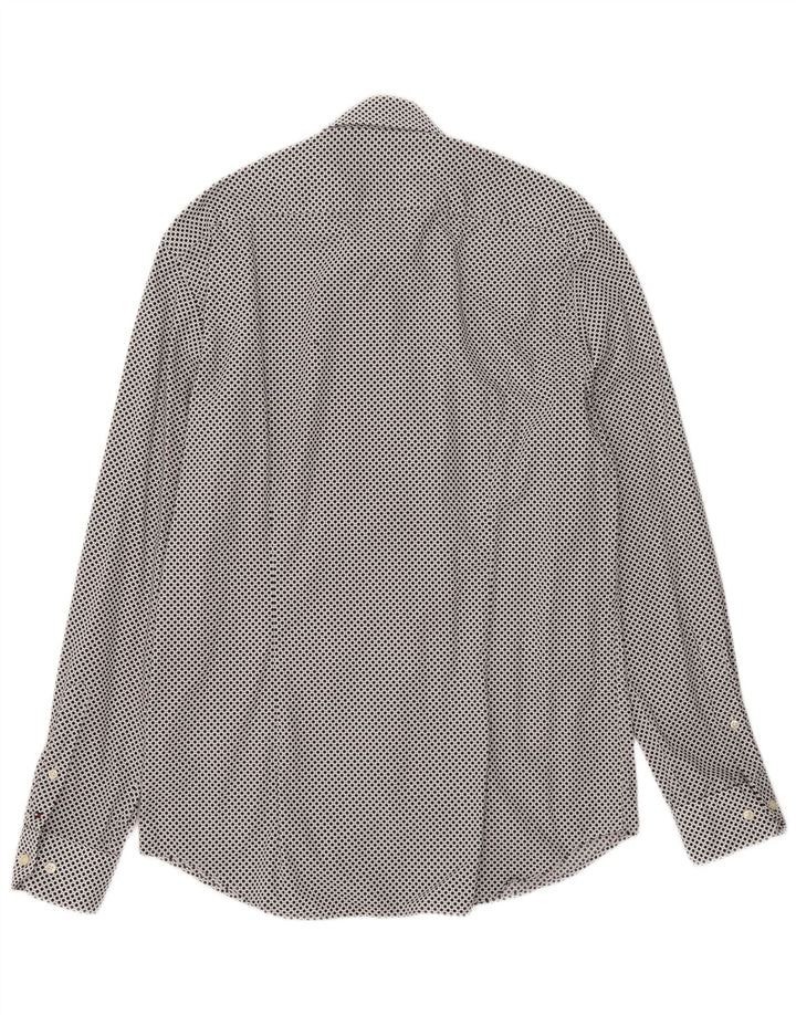 Maßgeschneidertes Herrenhemd von Tommy Hilfiger, Größe 41 16, groß, marineblau gepunktet