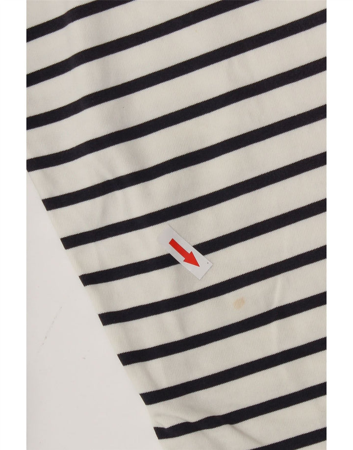 Joules Damen-Sweatshirt mit Knopfkragen, Gr. 40, Größe L, weiß gestreift