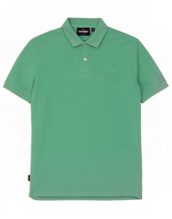 Superdry Herren-Poloshirt aus mittelgrüner Baumwolle