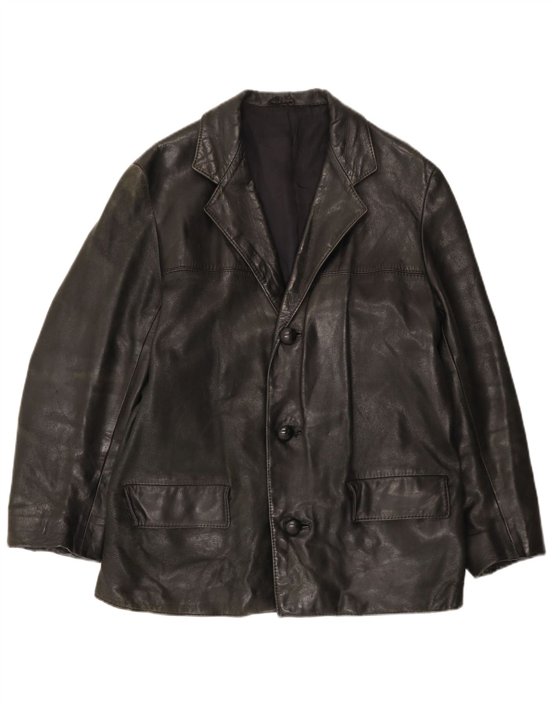 Vintage Herren Lederjacke UK 38 Medium Schwarz