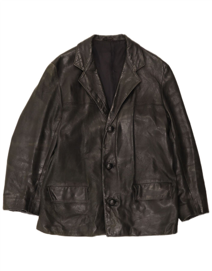 Vintage Herren Lederjacke UK 38 Medium Schwarz