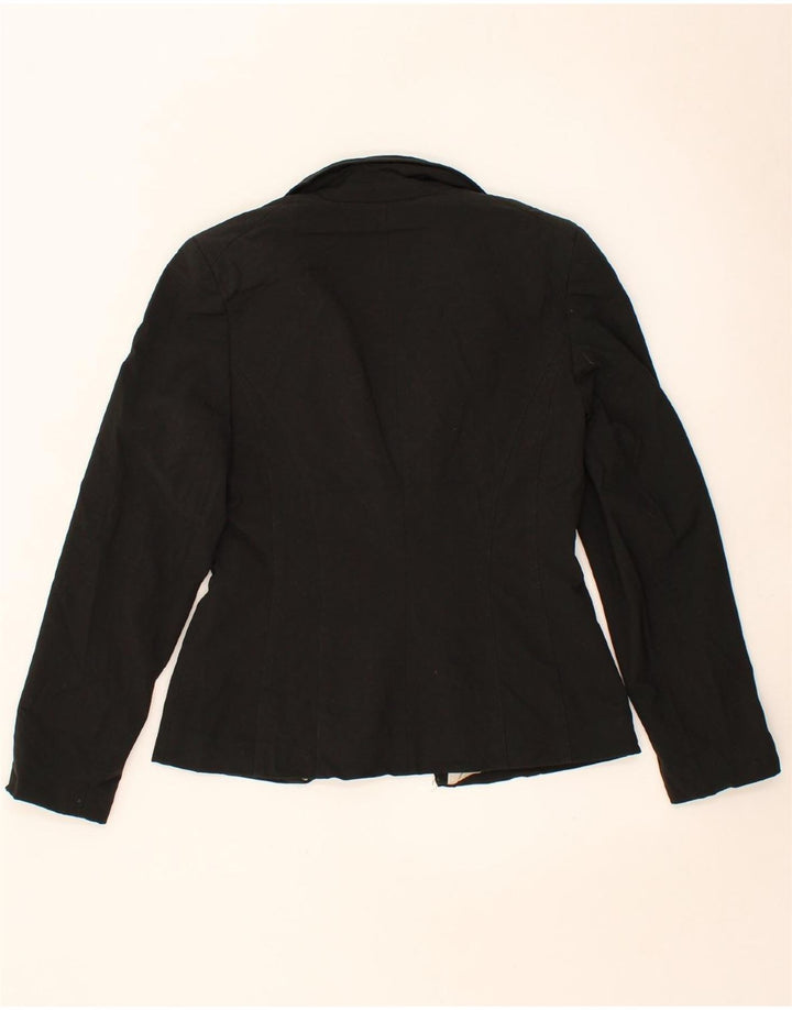 OASIS Womens 1 Button Blazer Jacket UK 12 Medium Black Polyester Vintage Oasis and Second-Hand Oasis from Messina Hembry 