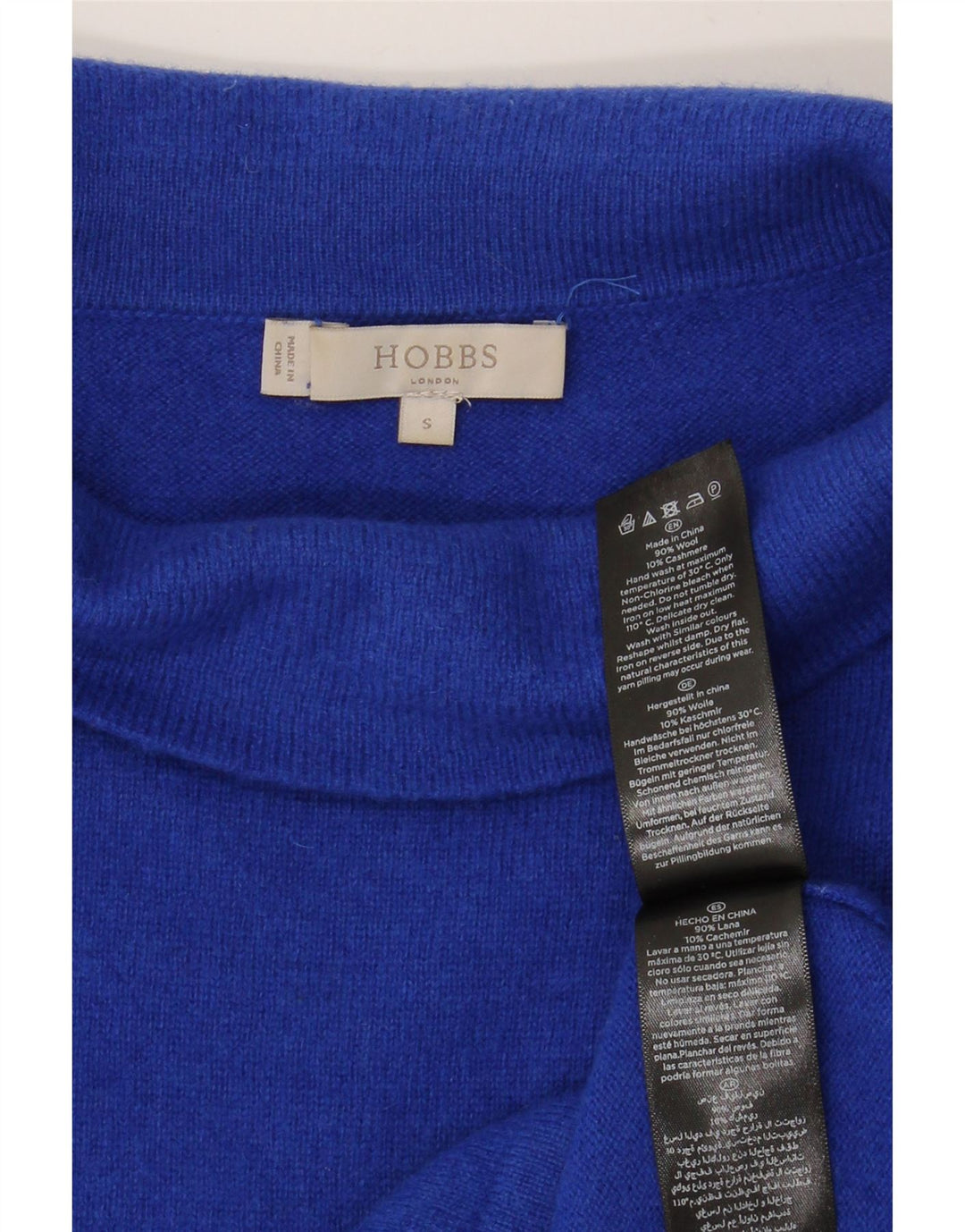 HOBBS Rollkragenpullover für Damen, Größe S, UK 10, aus blauer Wolle