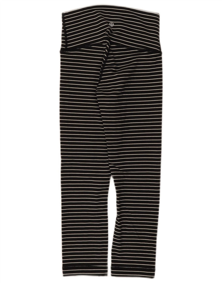 Lululemon Leggings für Mädchen, 7–8 Jahre, schwarz gestreift, Nylon