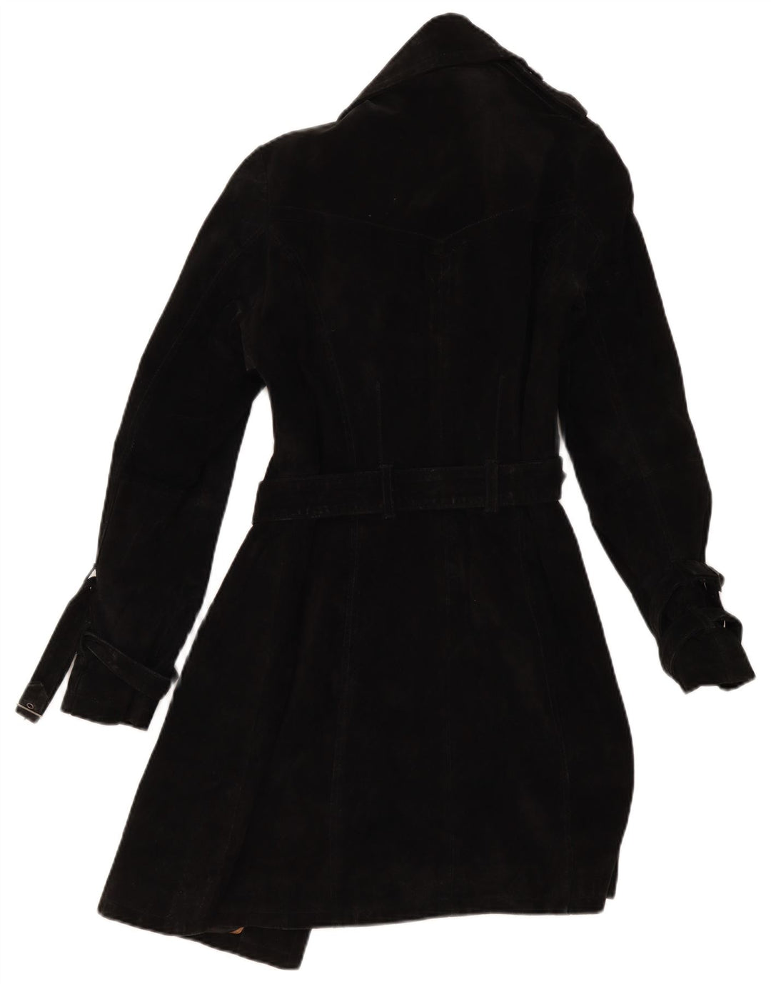 MONTGOMERY Zweireihiger Damen-Wildledermantel IT 40 Kleines schwarzes Leder