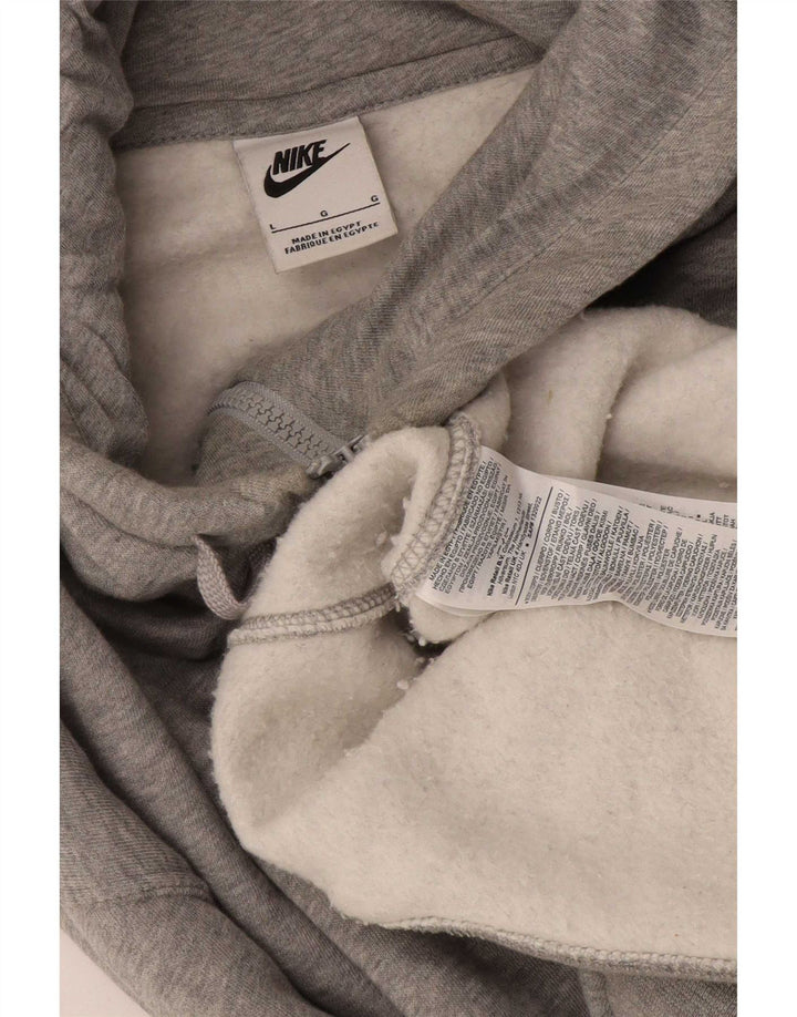 Nike Herren-Kapuzenpullover mit Reißverschluss, groß, grau gefleckte Baumwolle