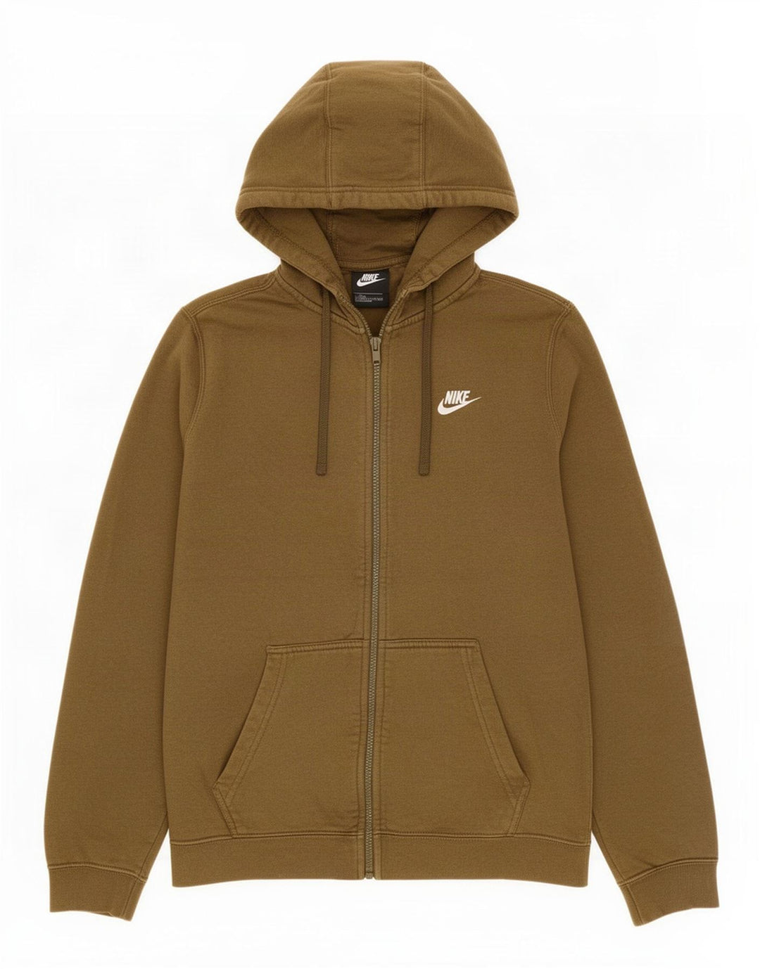 Nike Herren-Kapuzenpullover mit Reißverschluss, mittlere Khaki-Baumwolle