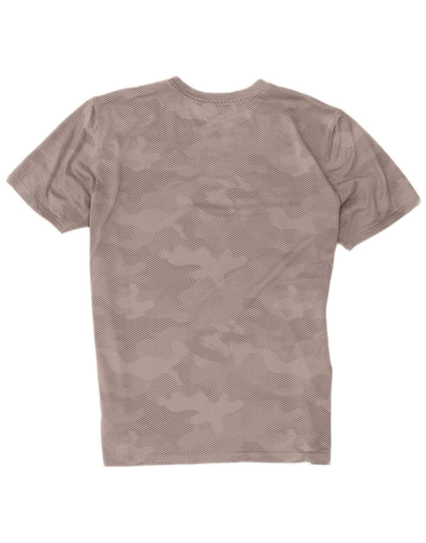 Nike Herren Dri Fit T-Shirt-Oberteil aus mittelgrauem Camouflage-Polyester