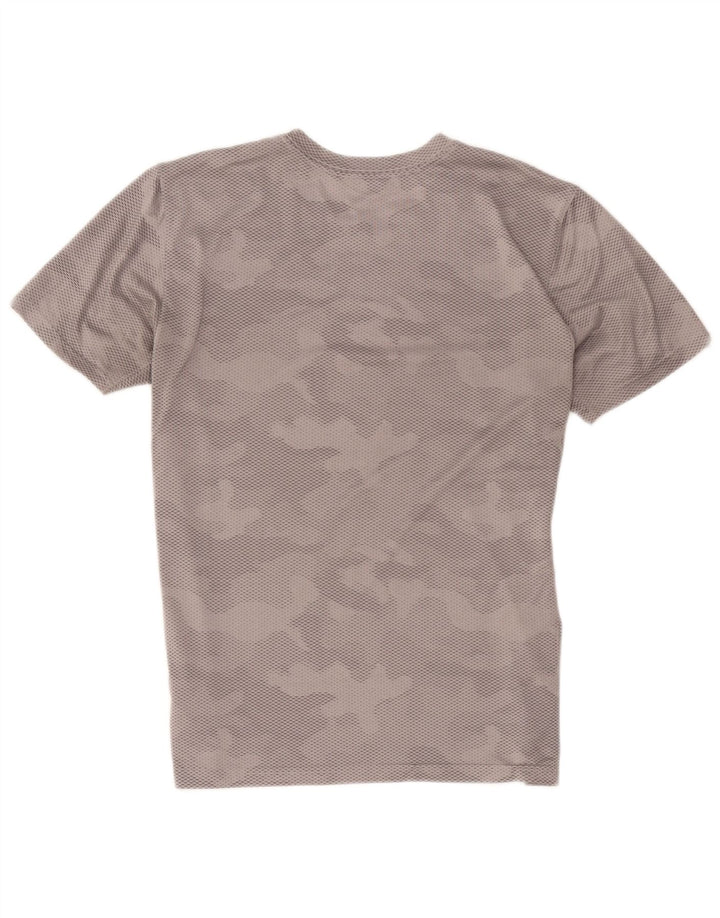 Nike Herren Dri Fit T-Shirt-Oberteil aus mittelgrauem Camouflage-Polyester