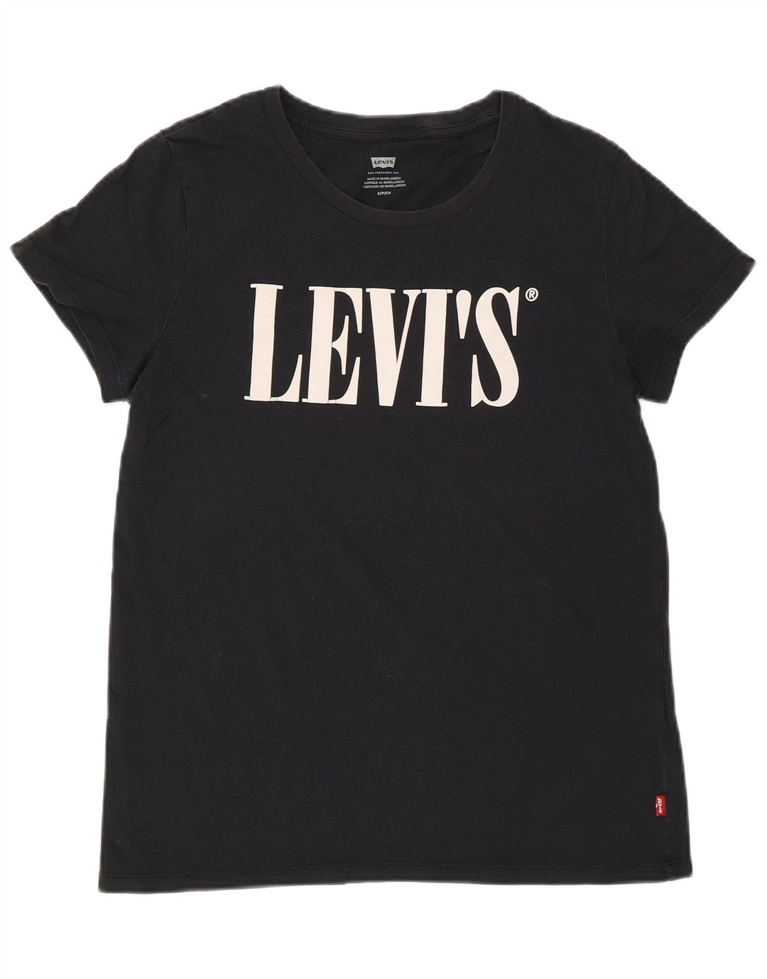 LEVI'S Damen-T-Shirt mit Grafik, UK 10, Größe S, Schwarz