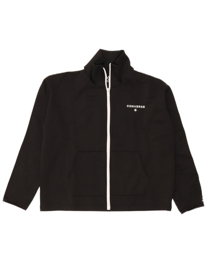 Converse Damen-Trainingsanzug-Oberteil, übergroß, Jacke, Gr. 10, Größe S, Schwarz, Baumwolle