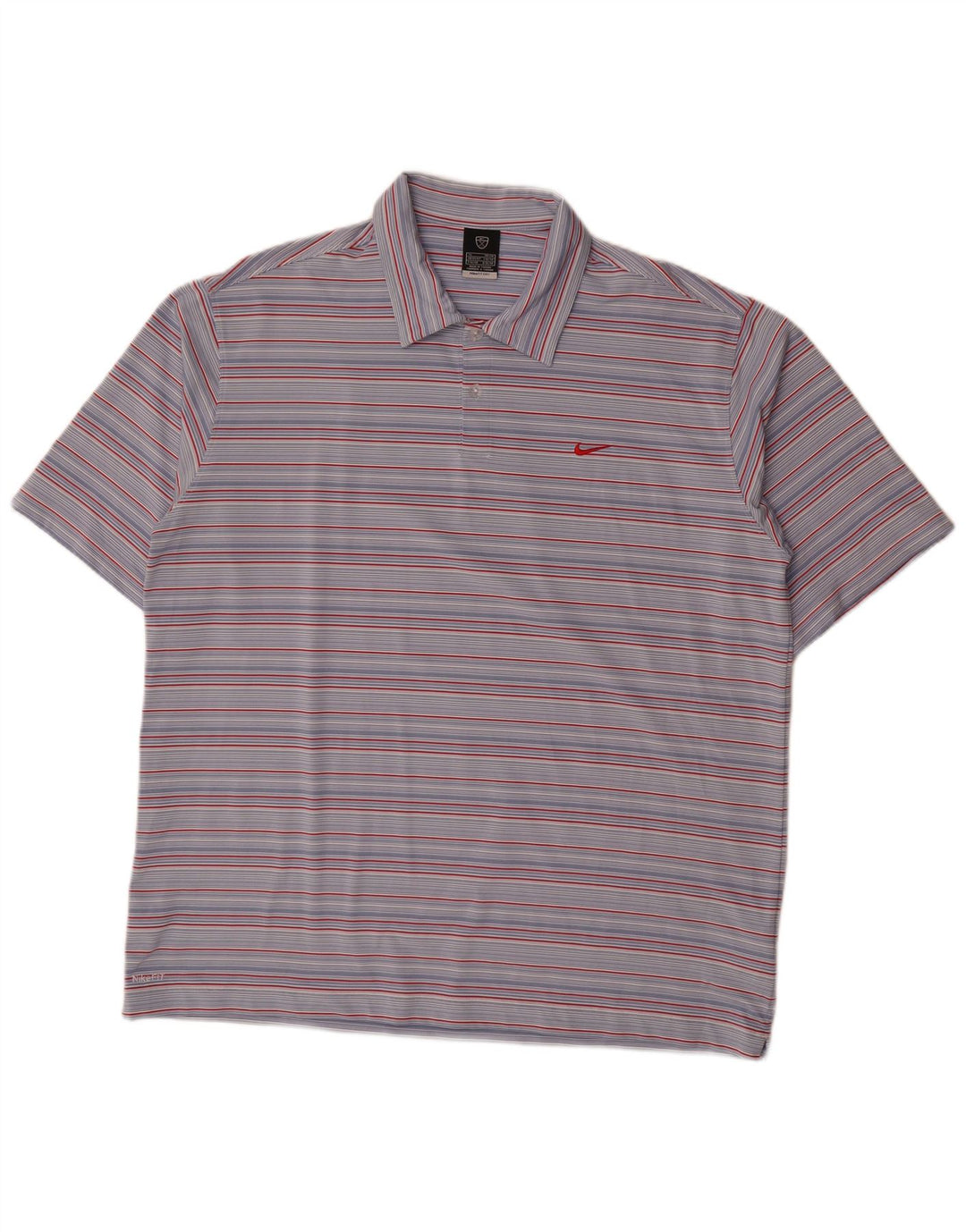 Nike Herren Poloshirt UK 45/47 XL Blau gestreift Polyester