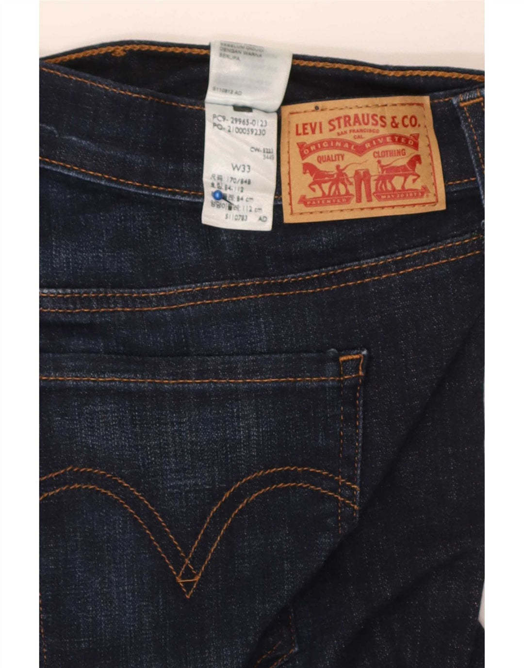 Levi's Damen Distressed Mid Rise Denim Shorts W33 Large Marineblaue Baumwolle