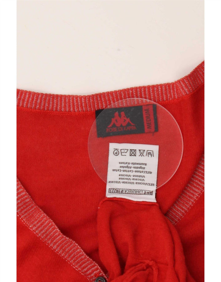 Kappa Damen Strickjacke UK 12 Mittelrote Viskose