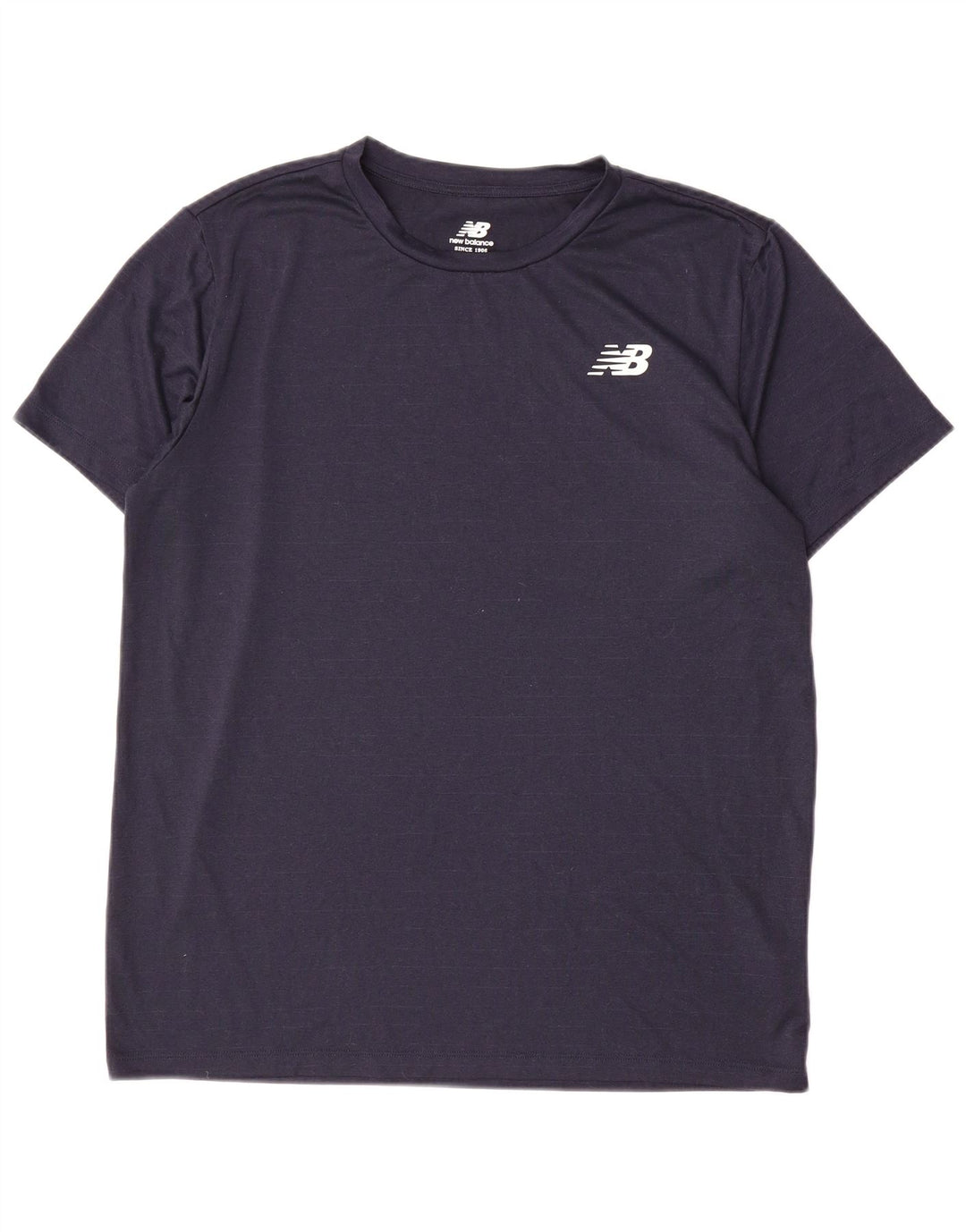 New Balance Herren T-Shirt Top Large Marineblau Nadelstreifen Polyester