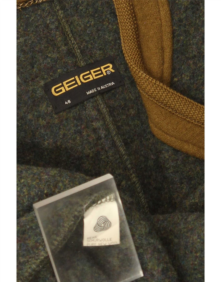 Geiger Herren-Blazer mit 3 Knöpfen, EU 48, mittelgrün gefleckte Wolle
