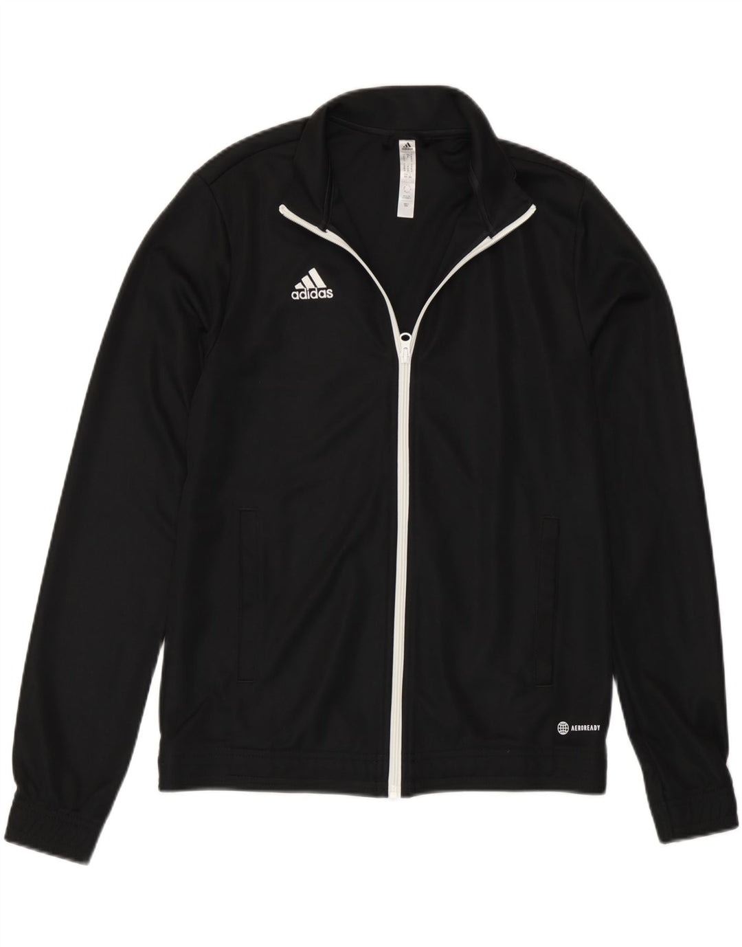 Adidas Damen Aeroready Trainingsanzug Top Jacke UK 12/14 Medium Schwarz