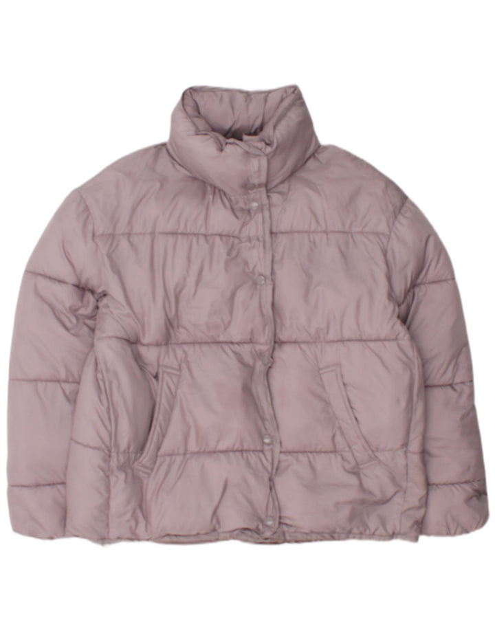 Zara Damen Wattierte Jacke UK 14 Mittelrosa Polyester