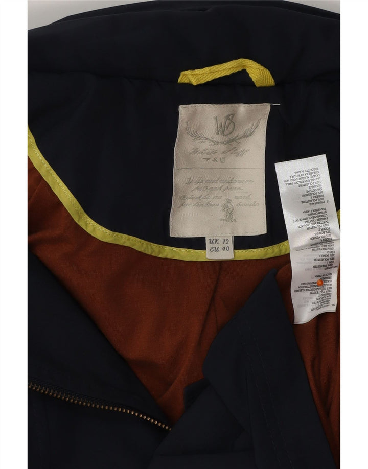 WHITE STUFF Damen-Parkajacke mit Kapuze, UK 12, Mittelmarineblau, Polyester
