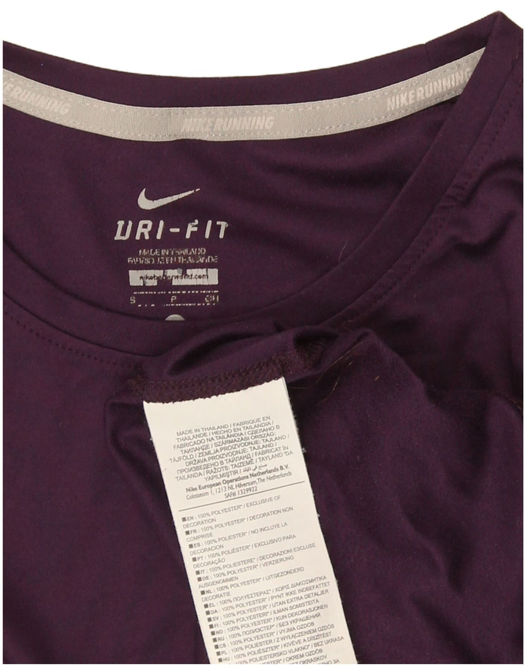 Nike Damen Dri Fit T-Shirt Top UK 8 Small Lila Polyester