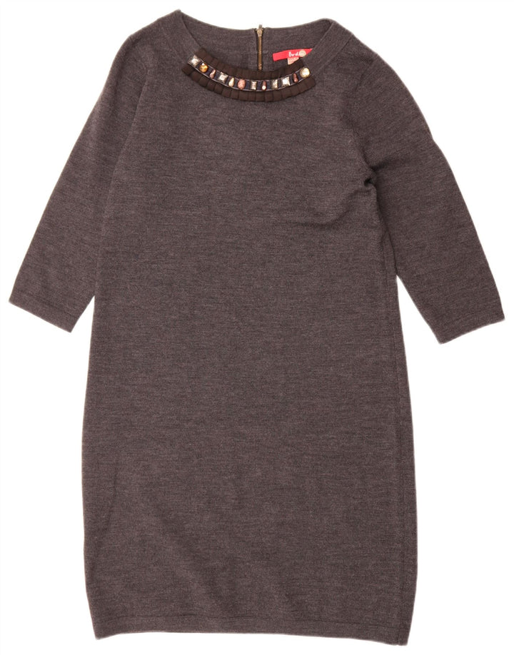 Boden Pulloverkleid mit 3/4-Ärmeln für Damen, UK 12, Mittelgrau