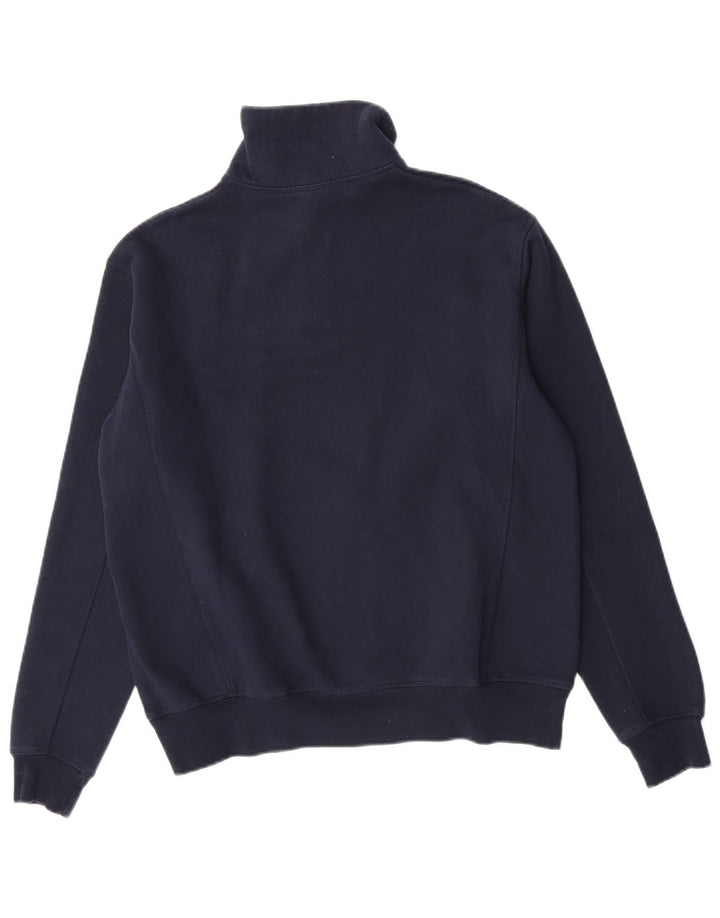 Zara Herren-Sweatshirt mit Reißverschluss am Hals, klein, marineblau, Polyester