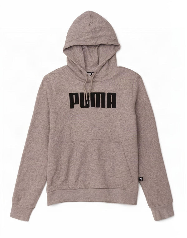 Puma Womens Graphic Hoodie Pullover UK 14 Mittelgraue Baumwolle