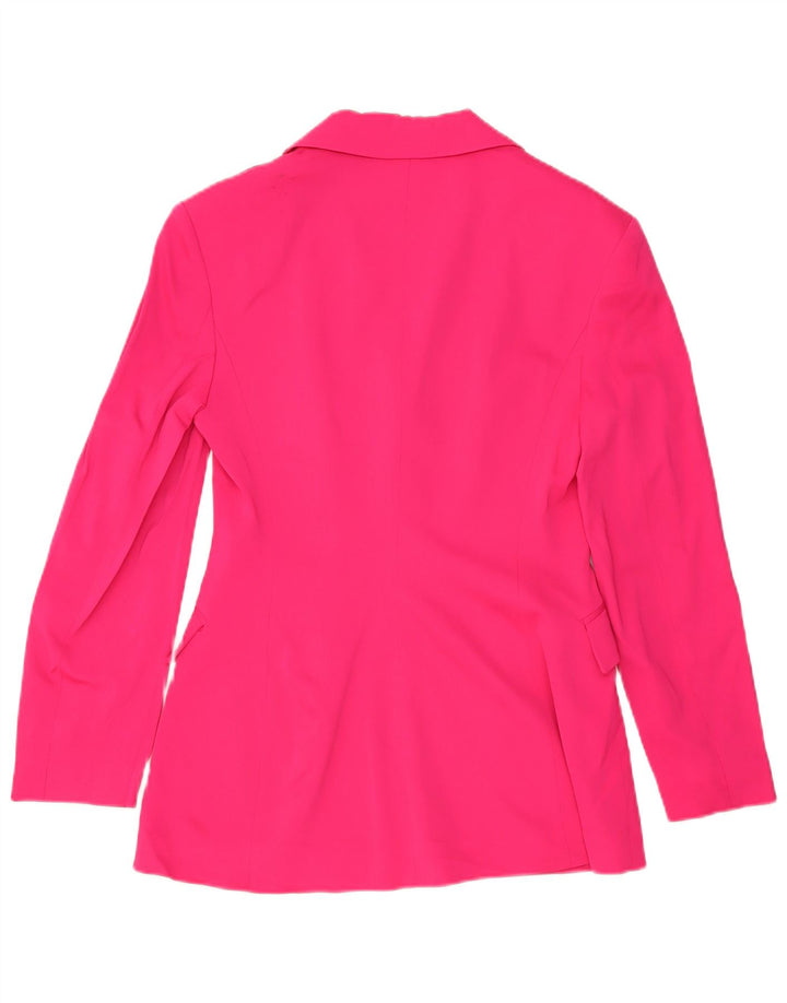 Zara Damen 2-Knopf-Blazerjacke UK 12 Mittelrosa Viskose