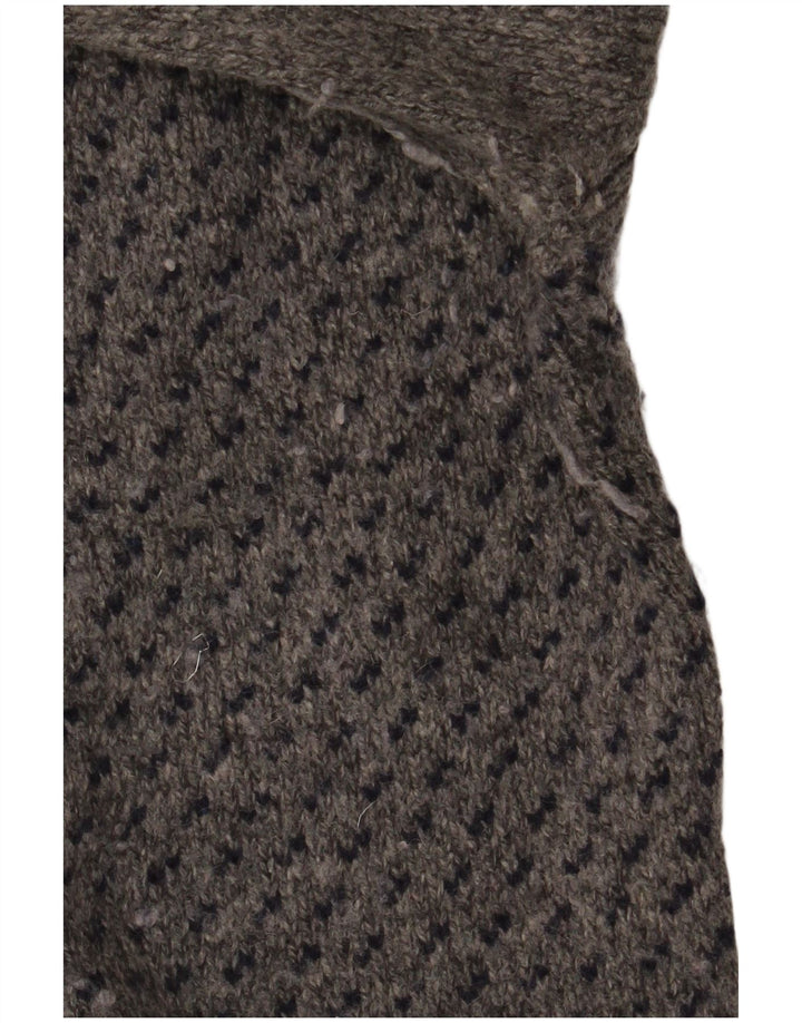 White Stuff Herren-Pullover mit Rundhalsausschnitt, XL, grau gefleckte Lammwolle