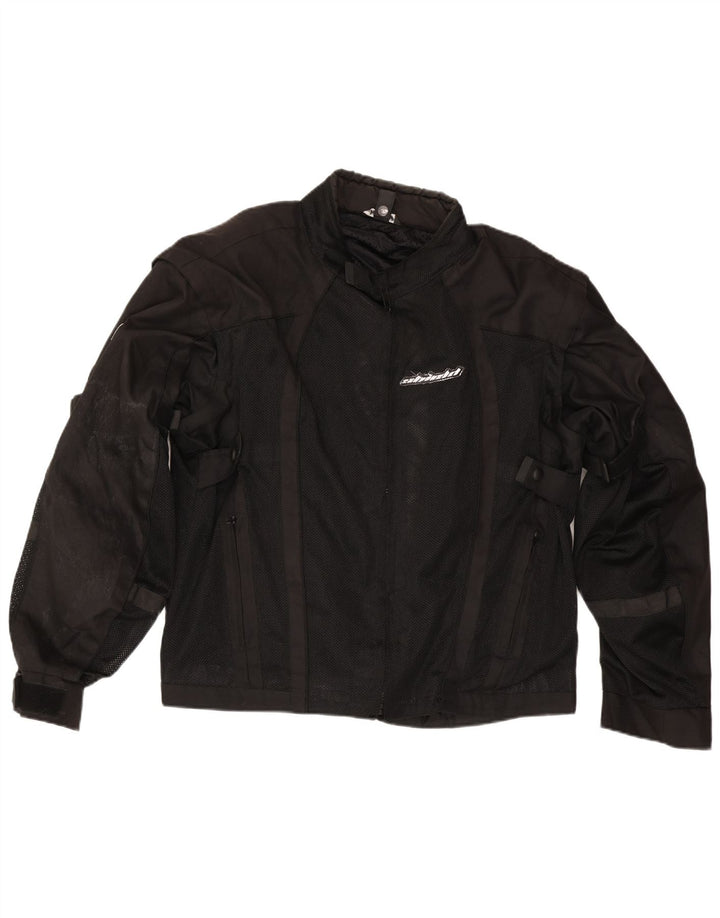 Vintage Herren Racer Jacke UK 48 4XL Schwarz