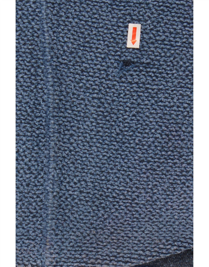 WEIRD FISH Damen Sweatshirt Pullover UK 14 Mittelblaue Baumwolle