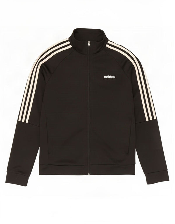 Adidas Damen Trainingsanzug Top Jacke UK 12/14 Medium Schwarz Polyester