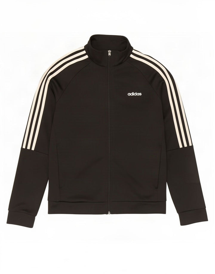 Adidas Damen Trainingsanzug Top Jacke UK 12/14 Medium Schwarz Polyester
