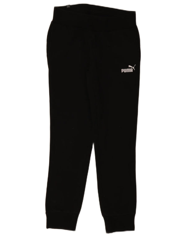 PUMA Damen Trainingshose Jogger UK 8 Small Schwarz Baumwolle