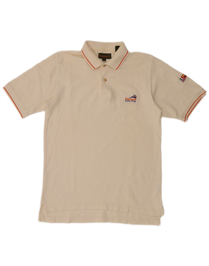 Timberland Herren-Poloshirt, klein, beige, gestreift, Baumwolle