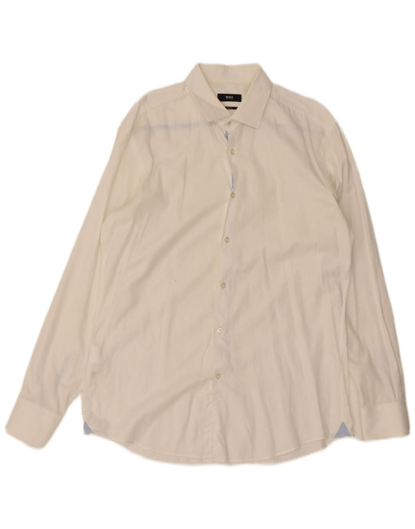 Hugo Boss Herren Slim Fit Hemd Größe 16 Large Weiß