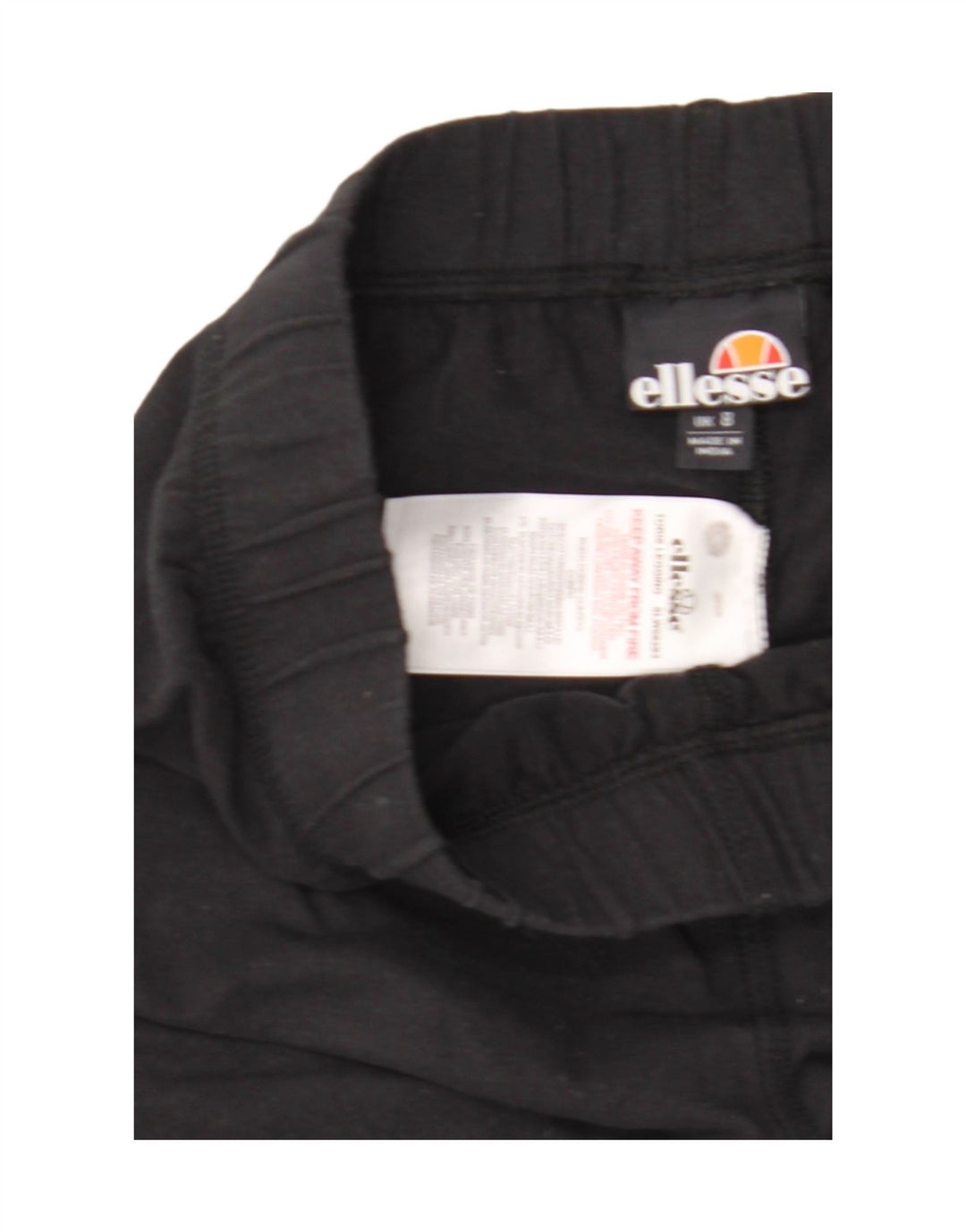 Ellesse Womens Graphic Leggings UK 8 Small Schwarze Baumwolle