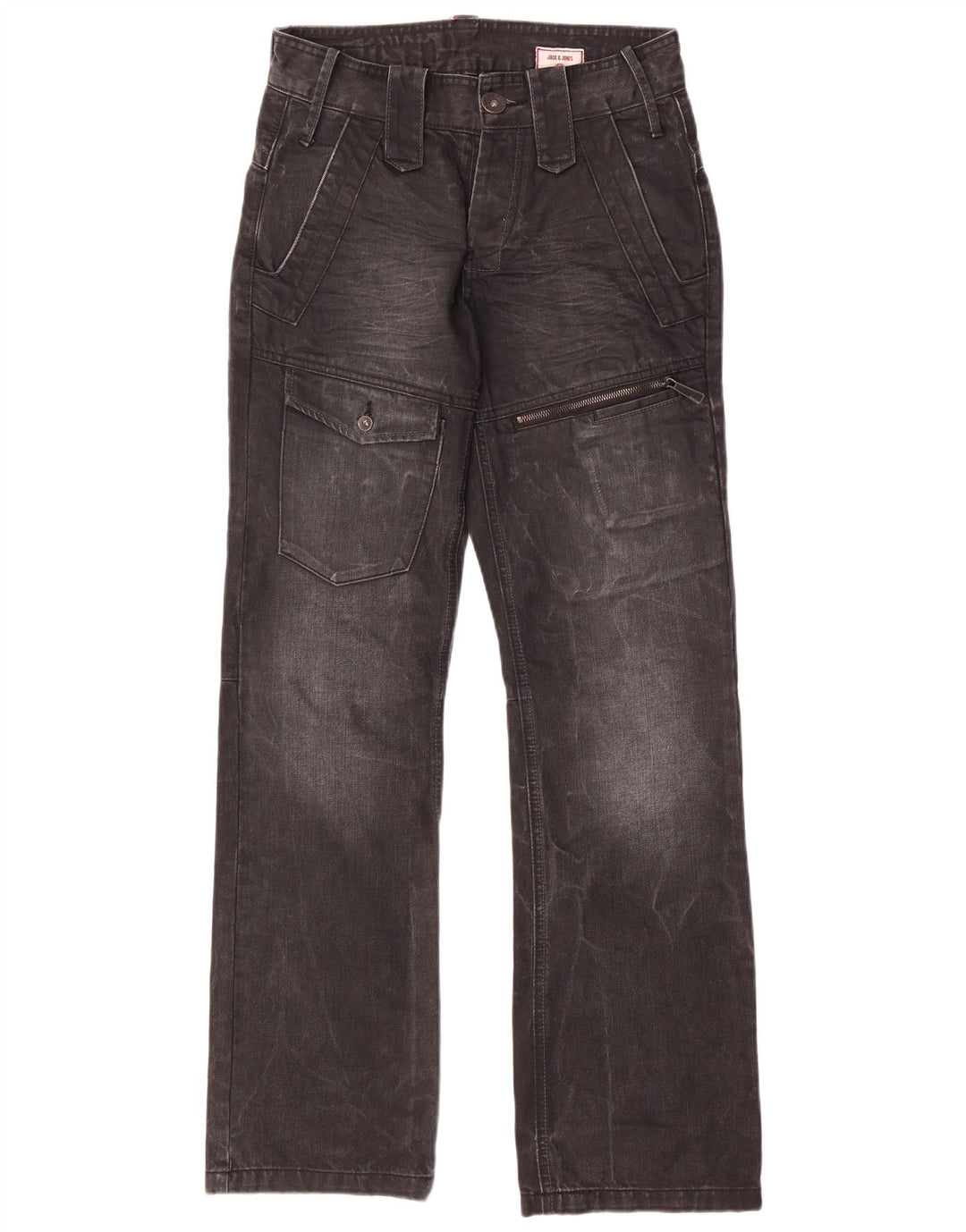 Jack & Jones Herren Cargo Straight Jeans W28 L32 Graue Baumwolle