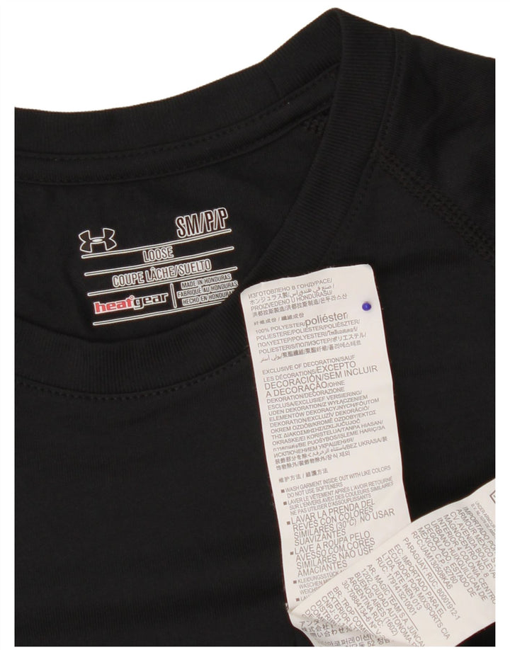 Under Armour Herren Heat Gear Graphic T-Shirt Top Small Schwarz Polyester