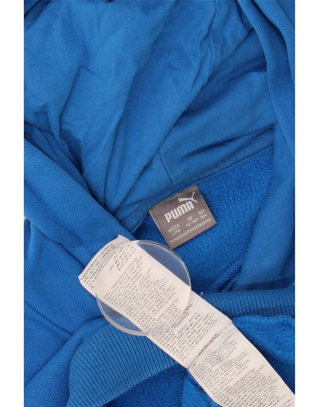 PUMA Mädchen Graphic Hoodie Pullover 13–14 Jahre, blaue Baumwolle